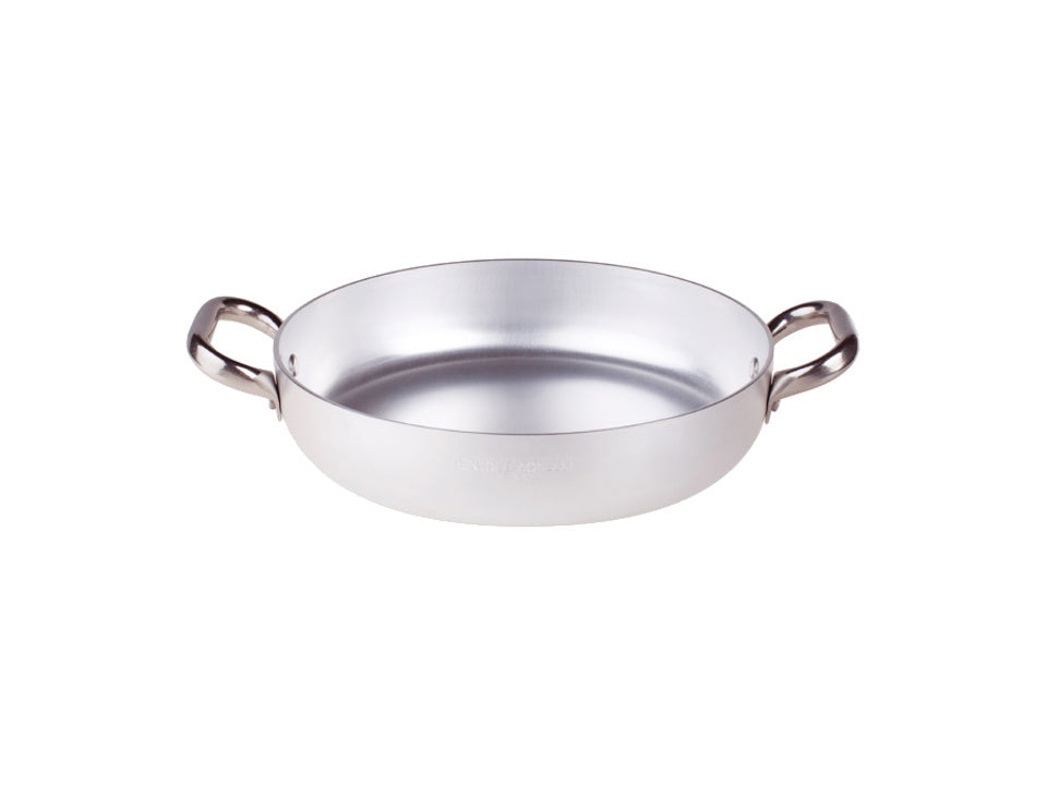 Pentole Agnelli - Linea Family Cooking Alluminio Tegame con Due Maniglie , Argento