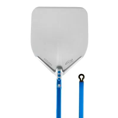 Gi.Metal - Pala con testa in alluminio anodizzata neutra e manico anodizzato azzurro.