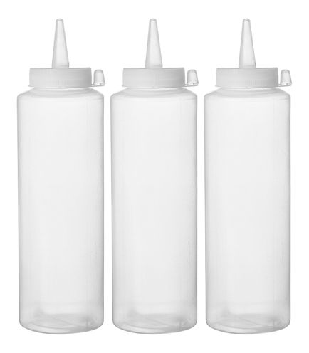 Bottiglie dosatrici - 3 pezzi, HENDI, 0,35L, Trasparente, 3 pezzi, 55x(H)205mm