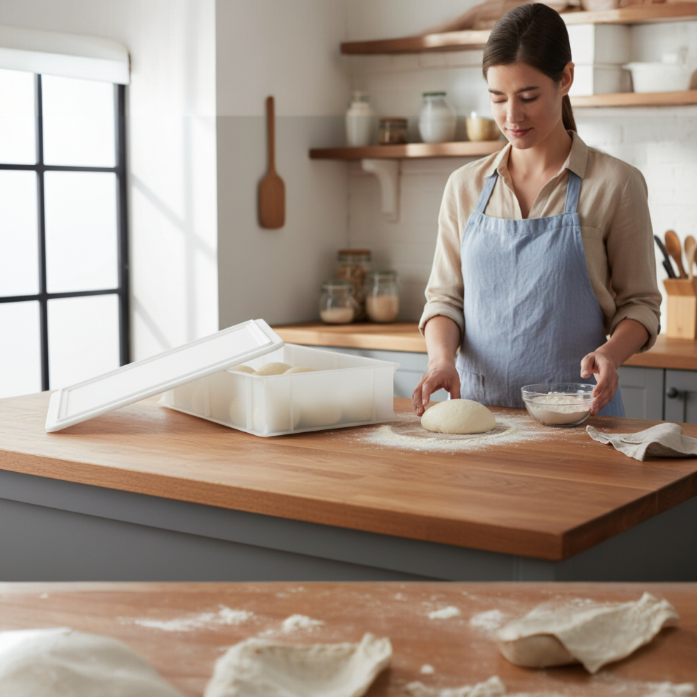 Cassetta per Lievitazione Pizza e Pane + coperchio 30x40x10H - Bianco