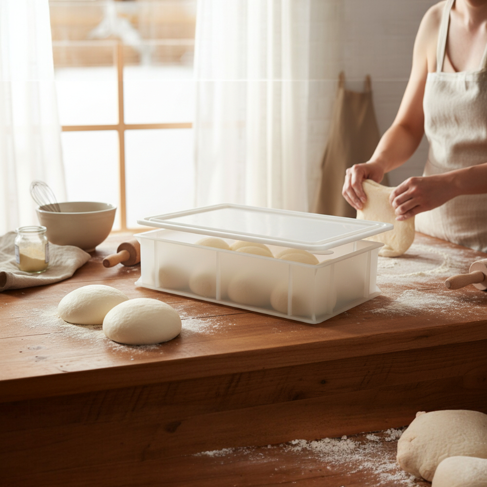 Cassetta per Lievitazione Pizza e Pane + coperchio 30x40x10H - Bianco