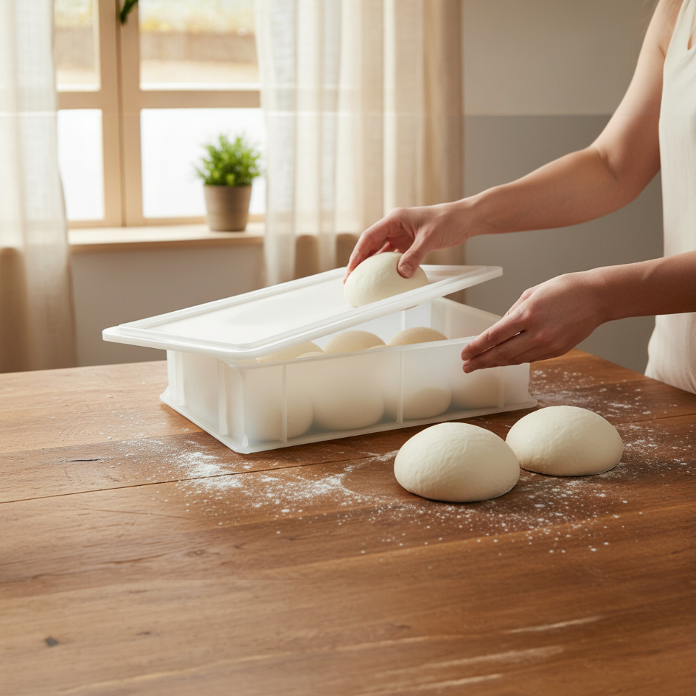 Cassetta per Lievitazione Pizza e Pane + coperchio 30x40x10H - Bianco