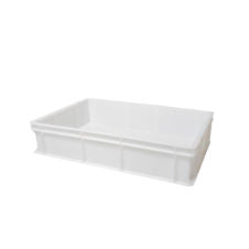 Genusdei - VASCHETTA PER IMPASTI CON FONDO E PARETI CHIUSE 600X400 H 130 mm BIANCO Disponibile in Bianco. Conforme alle normative europee vigenti. Fondo chiuso e costolato. Pareti chiuse. Resistente agli sbalzi termici da -40° a +80° e fino a 120° durante