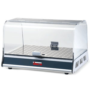 Sirman - VISTA Vetrinette per l’esposizione ed il mantenimento di alimenti come brioche, dolci e stuzzichini. - Disponibile in 1 o 2 piani - Piani d’appoggio estraibili in acciaio inox - Basamento in alluminio perfettamente liscio per una facile pulizia -